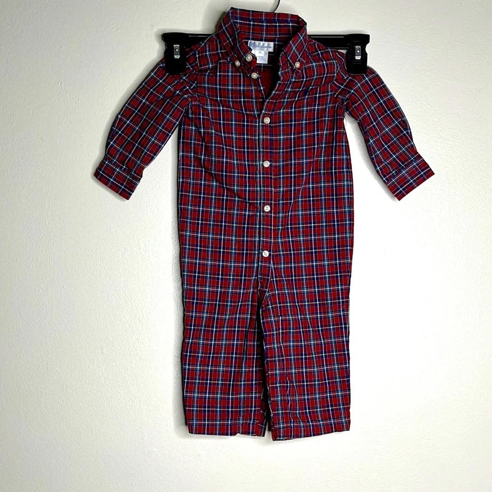 Ralph Lauren Plaid Onsie Sz 9M